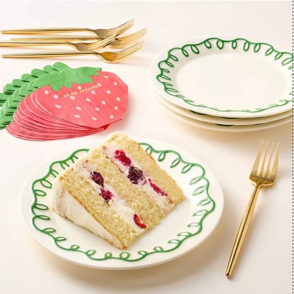 4pc Ceramic Dessert Plates Cream/Green - kate spade new york x Target - Picture 2 of 3